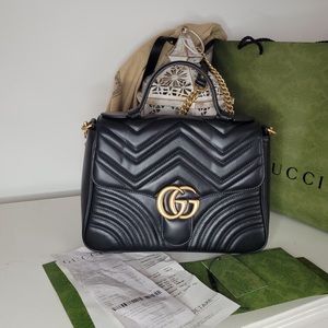 💯% Gucci small marmont top handle